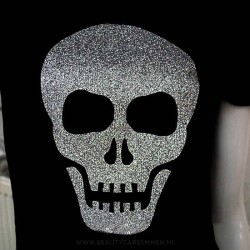 Zwart T-shirt Skull zilver Zwart T-shirt Skull zilver