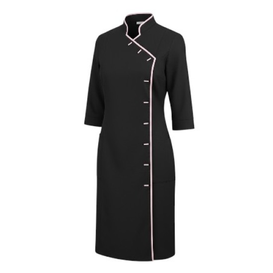 Jurk Romy Zwart met witte bies