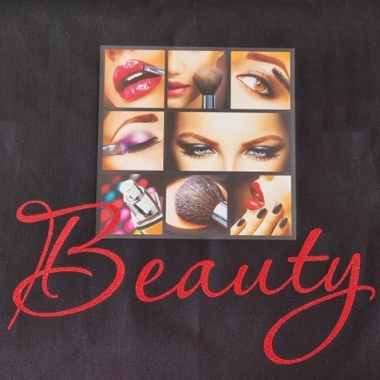 Schort met thema opdruk Make-up Beauty Nr. 01