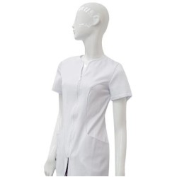 Tuniek Demi: Wit met diamant rits Tuniek Demi: Wit met diamant rits