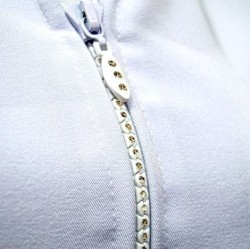 Tuniek Demi: Wit met diamant rits Tuniek Demi: Wit met diamant rits