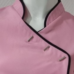 Tuniek Romy: Licht-Roze met zwarte bies Tuniek Romy: Licht-Roze met zwarte bies