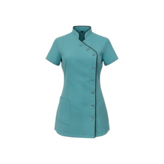 Tuniek Romy: Mint (blauw) met zwarte bies