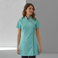 Tuniek Romy: Mint (blauw) met zwarte bies