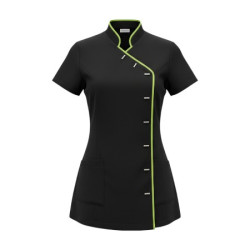 Tuniek Romy: Zwart met lime groene bies