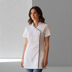 Tuniek Romy: Wit met zwarte bies