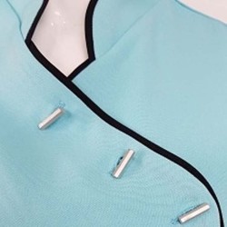 Tuniek Romy: Mint (blauw) met zwarte bies Tuniek Romy: Mint (blauw) met zwarte bies