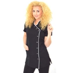 Tuniek Romy: Zwart met witte bies Tuniek Romy: Zwart met witte bies