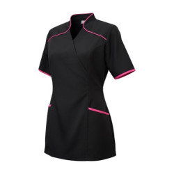 Wikkeltuniek Wendy (Polyester) -  Zwart met roze rand