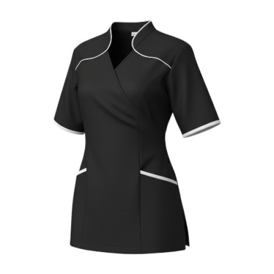 Wikkeltuniek Wendy (Polyester) - Zwart met witte rand