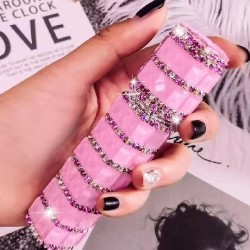 Hervulbare Parfum Verstuiver Fles met strass 12ml - Kleur: Lichtroze Hervulbare Parfum Verstuiver Fles met strass 12ml - Kleur: Lichtroze