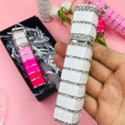 Hervulbare Parfum Verstuiver Fles met strass 12ml - Kleur: Wit Hervulbare Parfum Verstuiver Fles met strass 12ml - Kleur: Wit