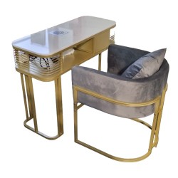 Luxe Manicure Tafel Goud Marmer - Enkel Luxe Manicure Tafel Goud Marmer - Enkel