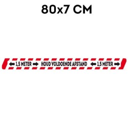 017 sticker 1,5 metervloersticker 80x7 cm Rood of Geel 017 sticker 1,5 metervloersticker 80x7 cm Rood of Geel